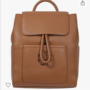 Tory Burch Britten Backpack Leather TB Logo Bark